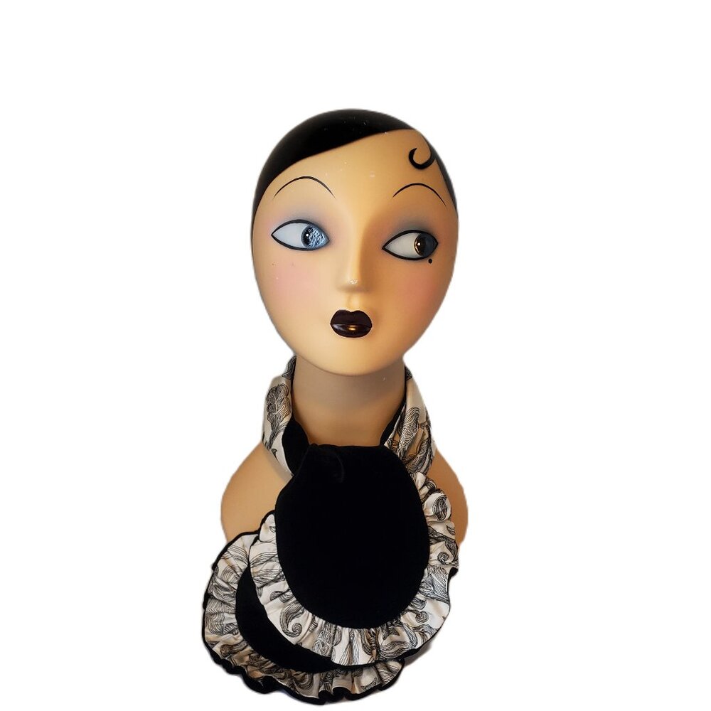 Scarf/Cravat 100% Silk and Silk Velvet.  Reversible A112